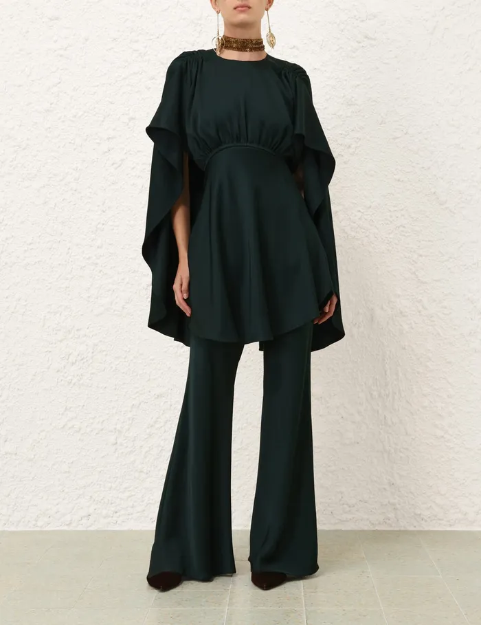 Women Zimmermann Clothing Eden Slouch Flare Pant Bottle Green