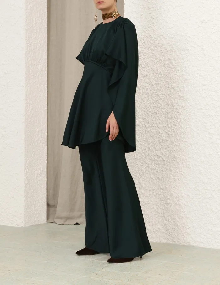 Women Zimmermann Clothing Eden Slouch Flare Pant Bottle Green
