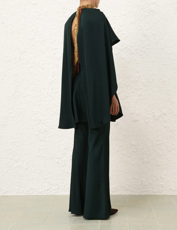 Women Zimmermann Clothing Eden Slouch Flare Pant Bottle Green