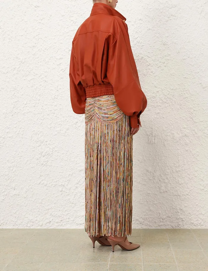 Women Zimmermann Clothing Illustration Biker Jacket Spice