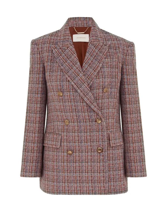 Women Zimmermann Clothing Illustration Tweed Jacket Multi