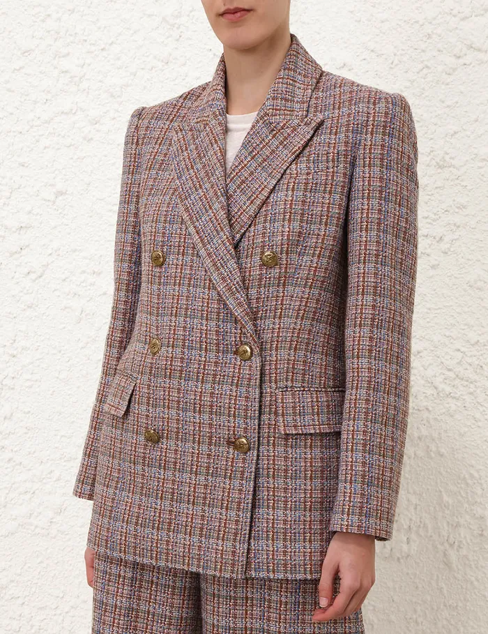 Women Zimmermann Clothing Illustration Tweed Jacket Multi