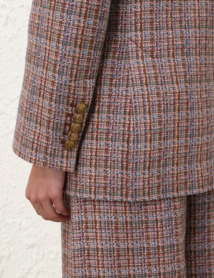 Women Zimmermann Clothing Illustration Tweed Jacket Multi