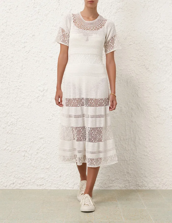 Women Zimmermann Clothing Ottie Crochet Dress Ivory