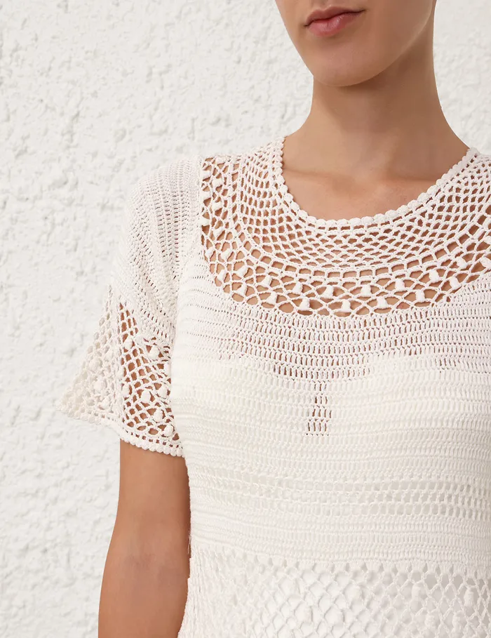 Women Zimmermann Clothing Ottie Crochet Dress Ivory