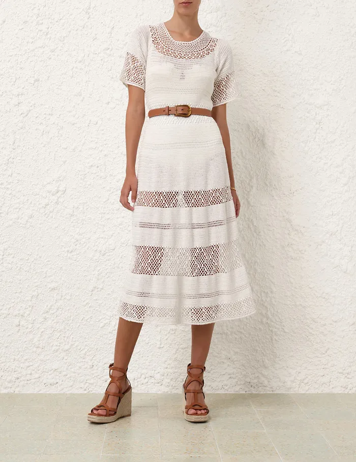 Women Zimmermann Clothing Ottie Crochet Dress Ivory