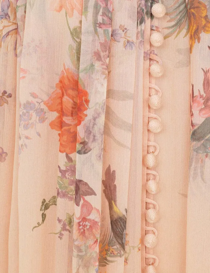Women Zimmermann Clothing Pavilion Smock Blouse Peach Multi Floral
