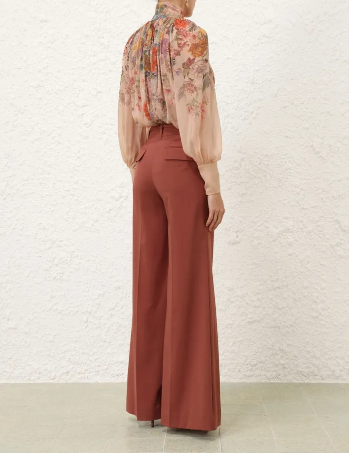 Women Zimmermann Clothing Pavilion Smock Blouse Peach Multi Floral
