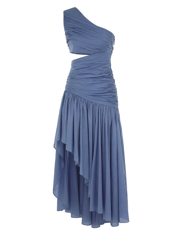 Women Zimmermann Dresses and Coverups Golden Asymmetric Dress Blue