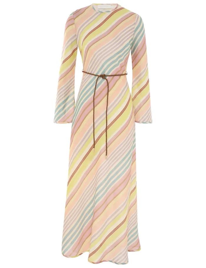 Women Zimmermann Dresses and Coverups Halliday Bias Long Dress Multi Stripe