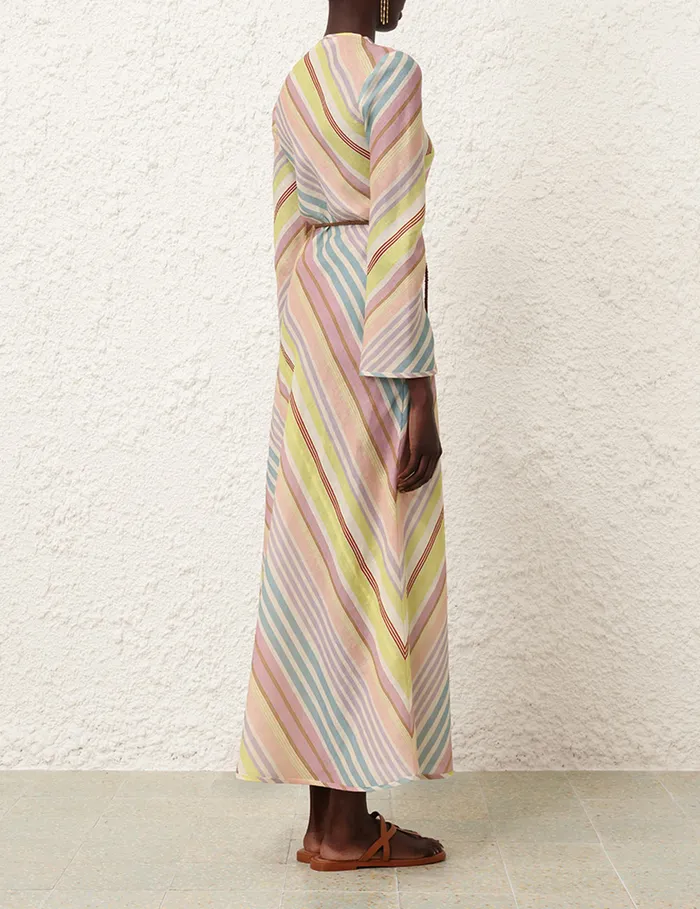 Women Zimmermann Dresses and Coverups Halliday Bias Long Dress Multi Stripe
