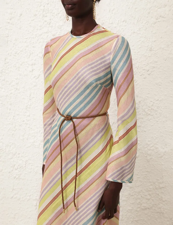 Women Zimmermann Dresses and Coverups Halliday Bias Long Dress Multi Stripe