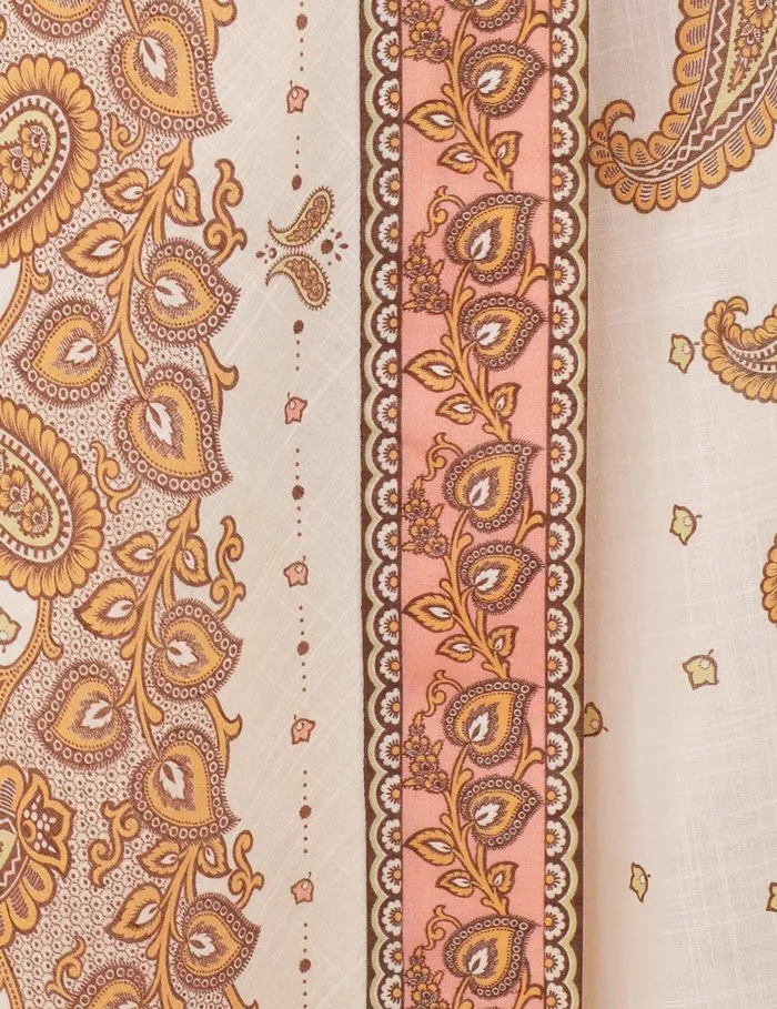 Women Zimmermann Dresses and Coverups Maxine Midi Wrap Dress Orange Paisley