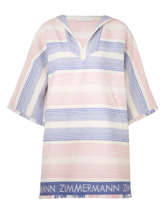 Women Zimmermann Dresses and Coverups Waverly Kaftan Mini Dress Redblue