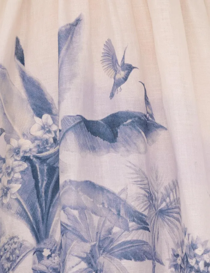 Women Zimmermann Dresses and Coverups Wylie Picnic Dress Blue Palm