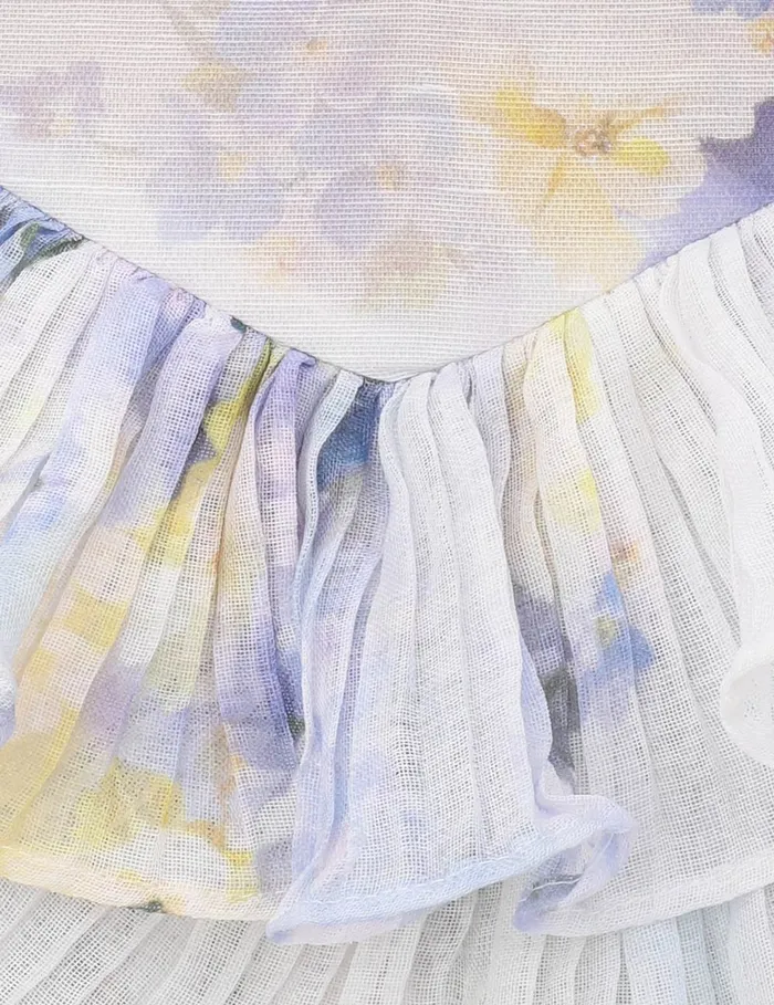 Women Zimmermann Dresses Crush Frill Midi Dress Lilac Floral