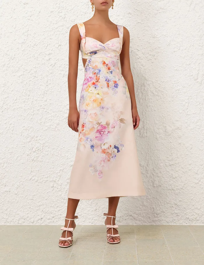 Women Zimmermann Dresses Crush Midi Dress Multi Floral