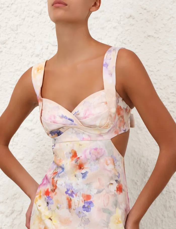 Women Zimmermann Dresses Crush Midi Dress Multi Floral