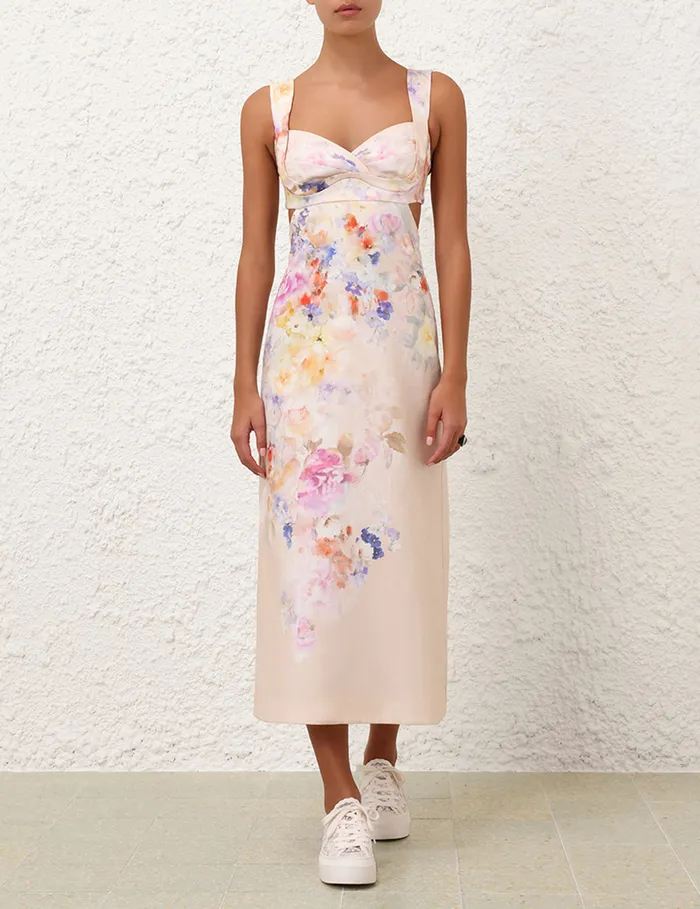 Women Zimmermann Dresses Crush Midi Dress Multi Floral