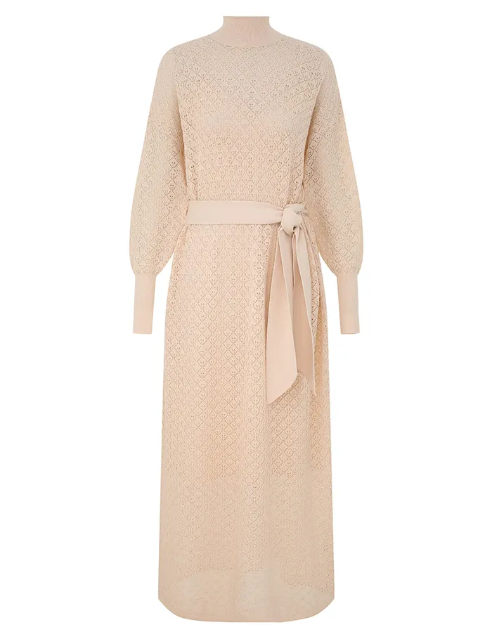 Women Zimmermann Dresses Crush Pointelle Batwing Dress Cream