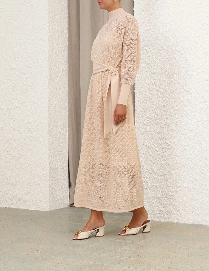 Women Zimmermann Dresses Crush Pointelle Batwing Dress Cream