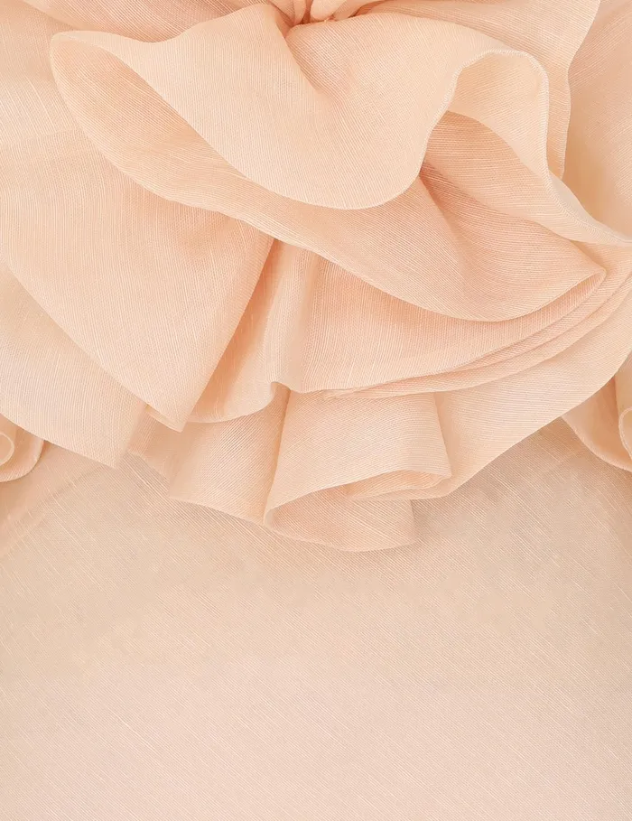 Women Zimmermann Dresses Crush Ruffle Halter Maxi Dress Peach