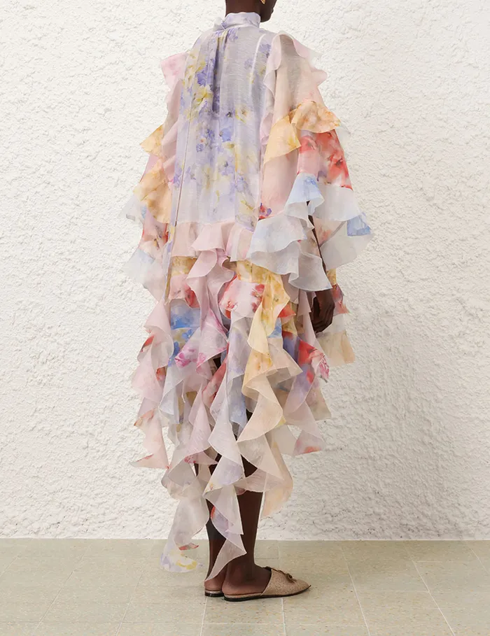 Women Zimmermann Dresses Crush Spliced Ruffle Dress Spliced Floral