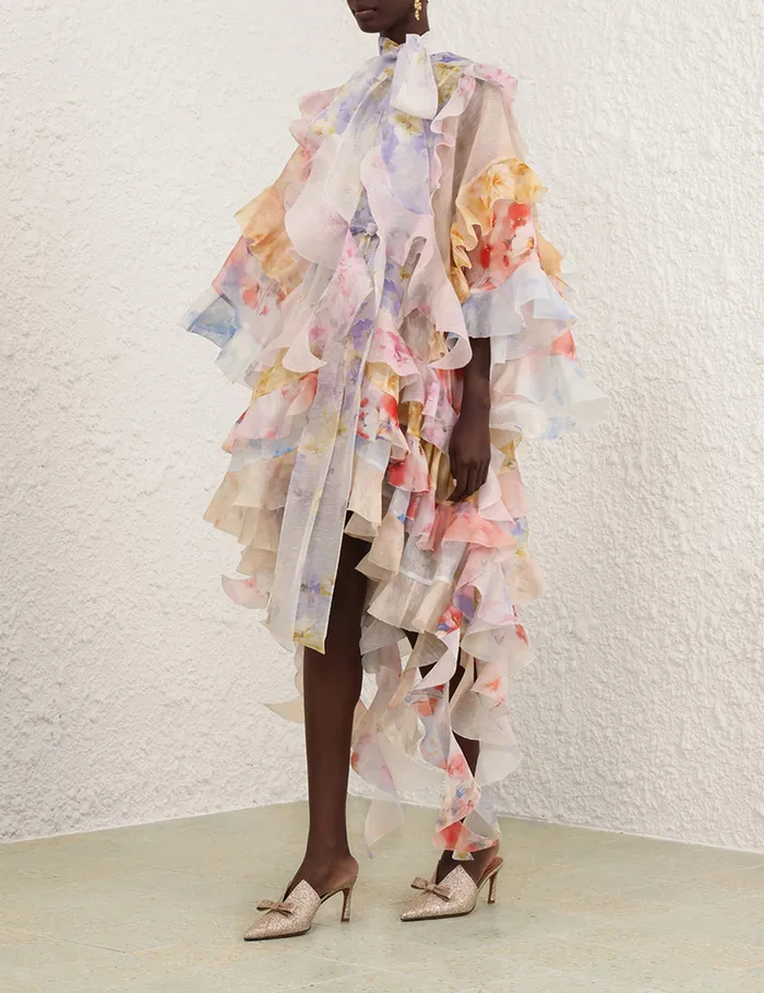 Women Zimmermann Dresses Crush Spliced Ruffle Dress Spliced Floral
