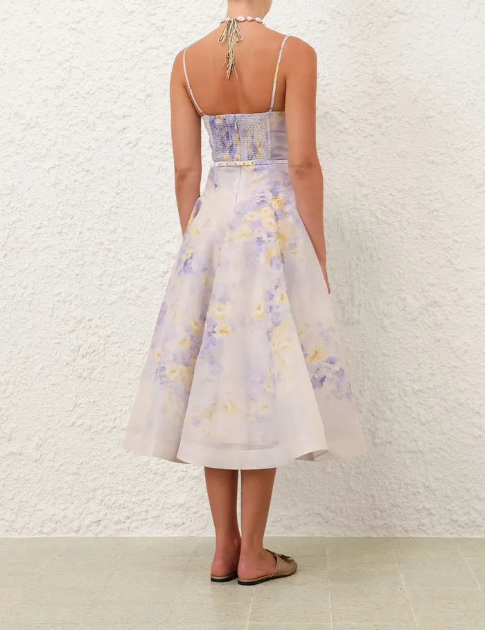 Women Zimmermann Dresses Crush Twist Front Midi Dress Lilac Floral