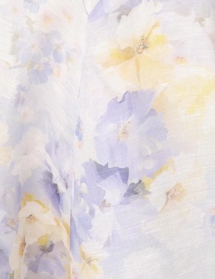 Women Zimmermann Dresses Crush Twist Front Midi Dress Lilac Floral