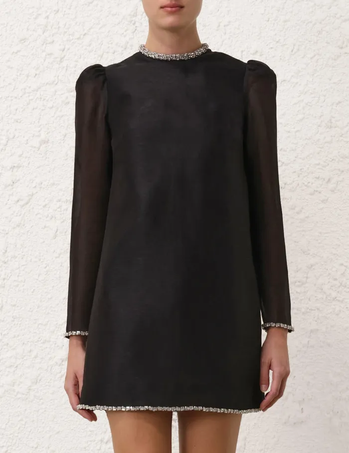 Women Zimmermann Dresses Illustration Diamante Mini Black