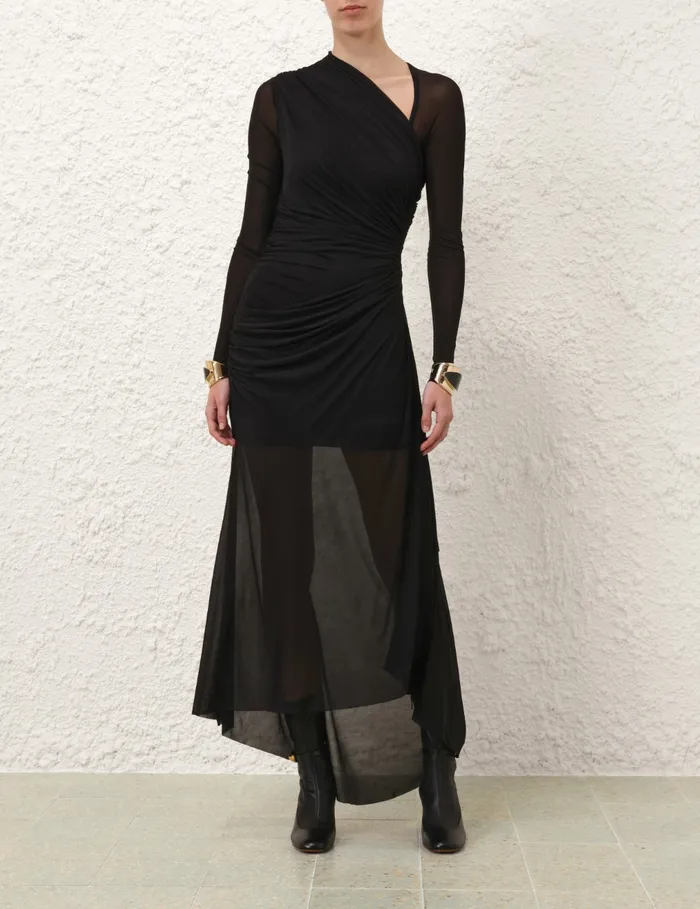 Women Zimmermann Dresses Illustration Gathered Dress Black