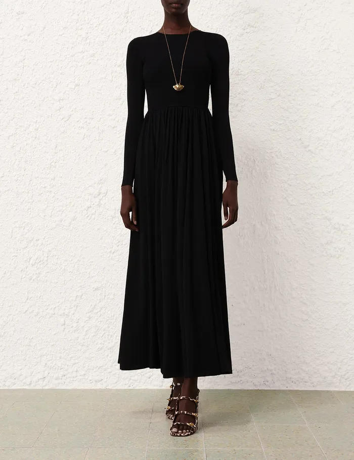 Women Zimmermann Dresses Illustration Metallic Maxi Black