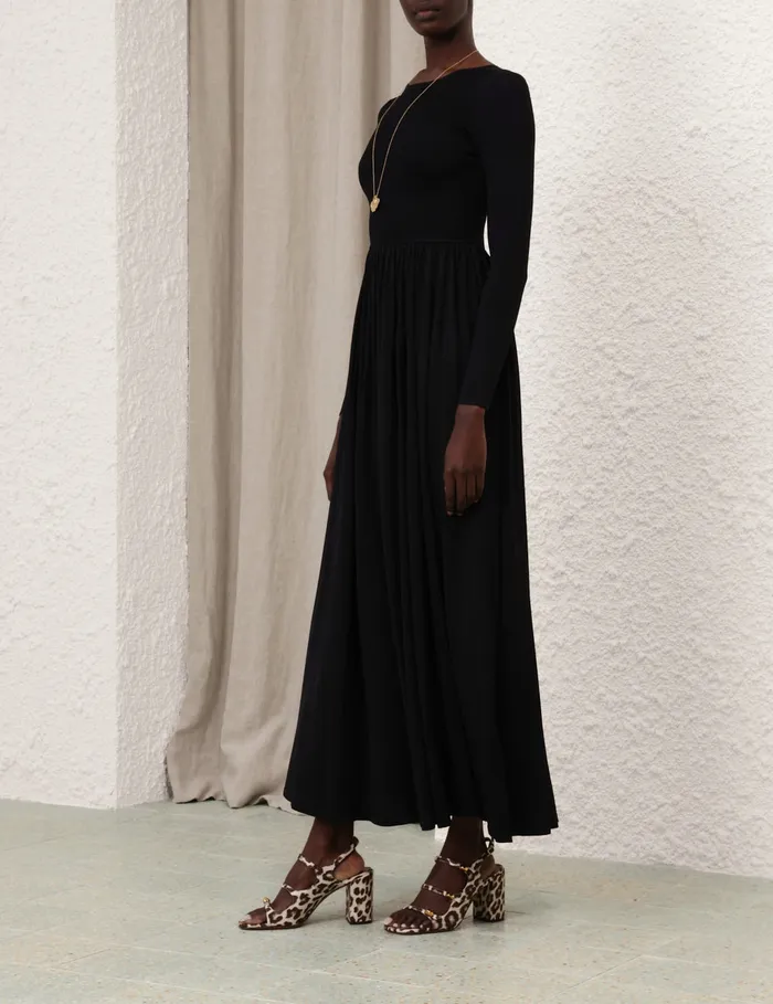 Women Zimmermann Dresses Illustration Metallic Maxi Black