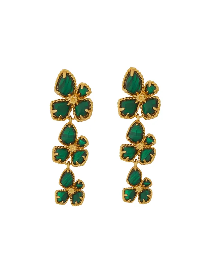 Women Zimmermann Earrings Bloom Large Dangles Goldmalachite