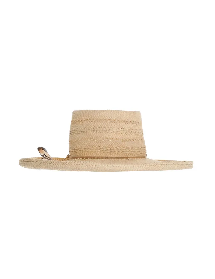 Women Zimmermann Hats Vented Boater Natural