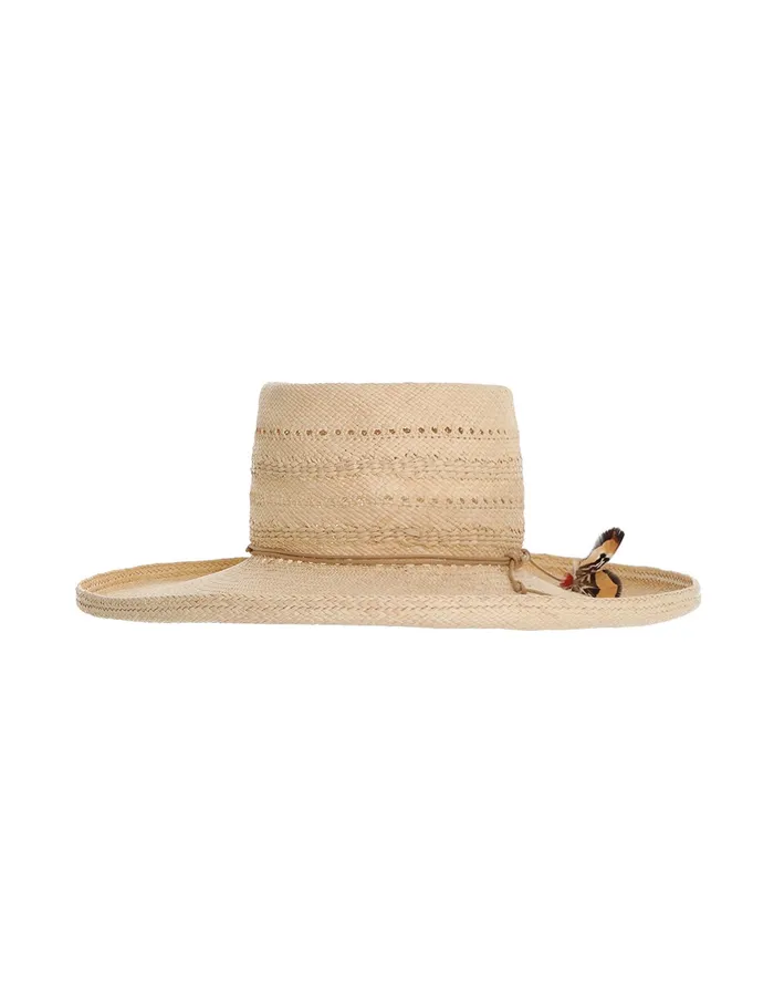 Women Zimmermann Hats Vented Boater Natural