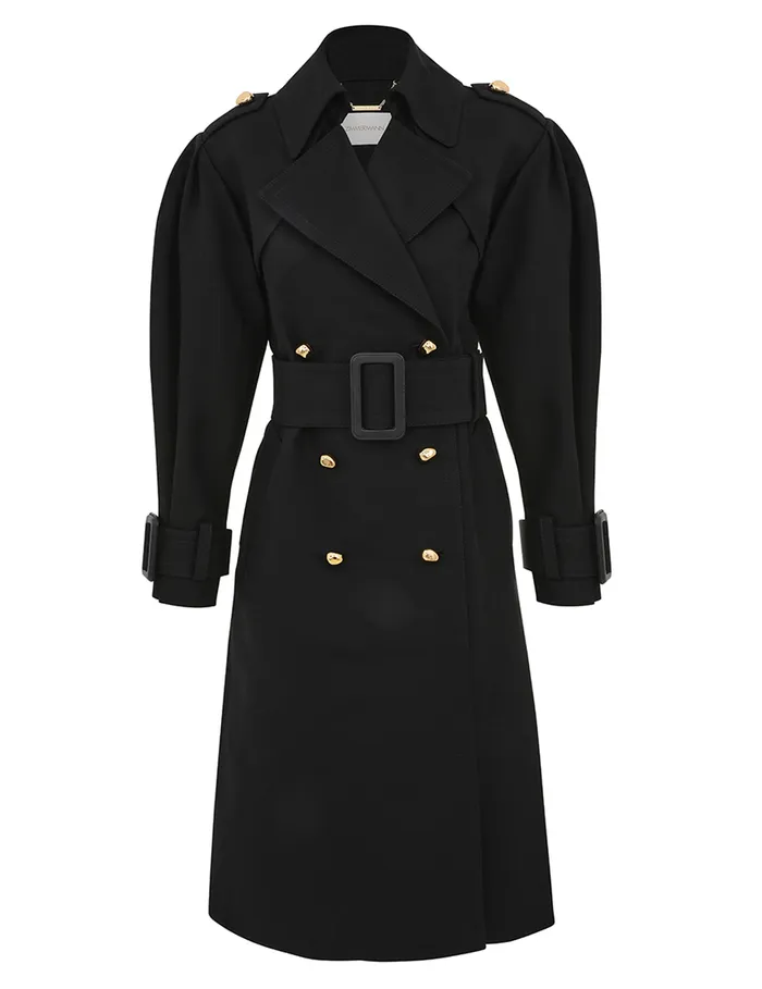 Women Zimmermann Jackets and Coats Crush Barrel Trench Coat Black