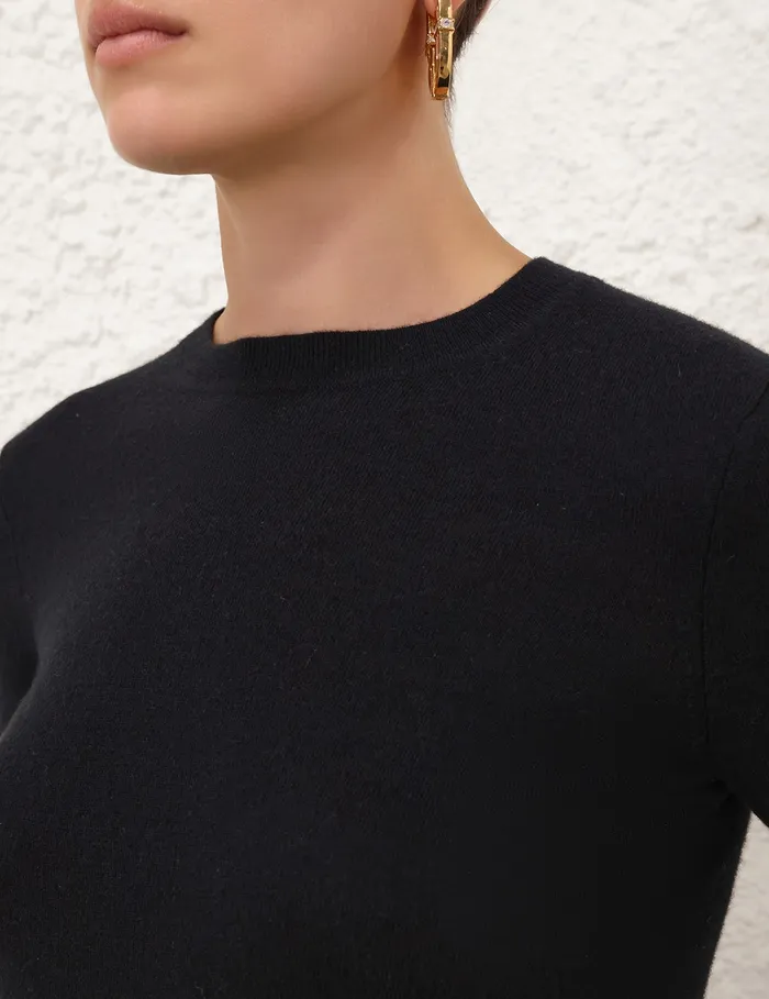 Women Zimmermann Knitwear Classic Crew Neck Sweater Black