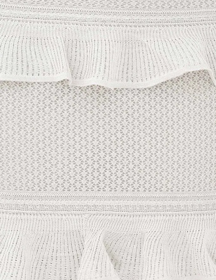 Women Zimmermann Knitwear Crush Frilled VNeck Midi Silver