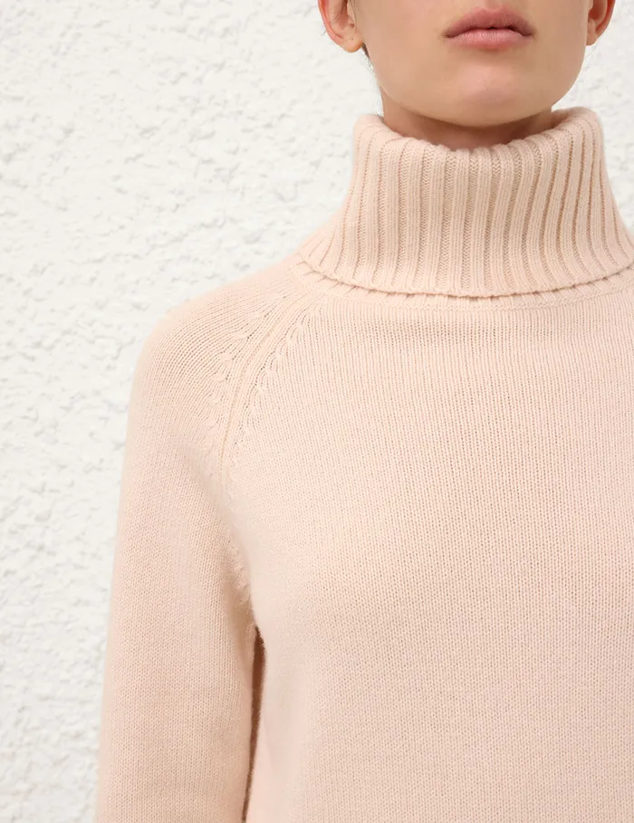 Women Zimmermann Knitwear Funnel Neck Sweater Macadamia