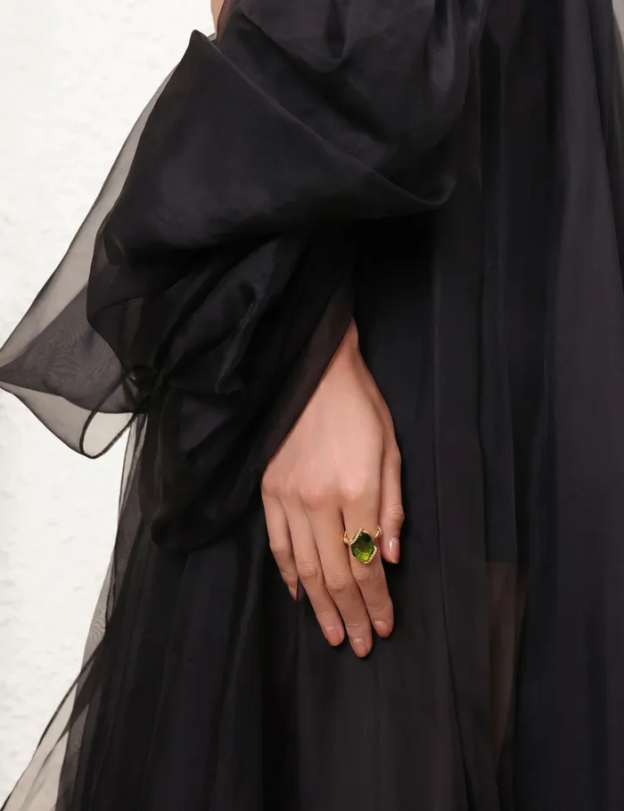 Women Zimmermann Rings Bloom Oval Ring Goldemerald