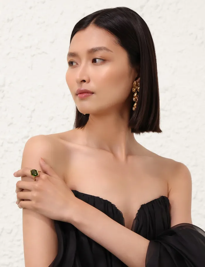 Women Zimmermann Rings Bloom Oval Ring Goldemerald