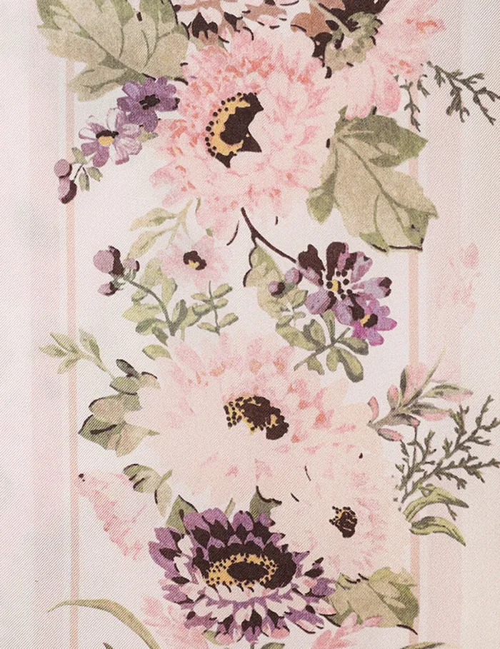 Women Zimmermann Scarves Printed Silk Neck Scarf Cream Multi Floral