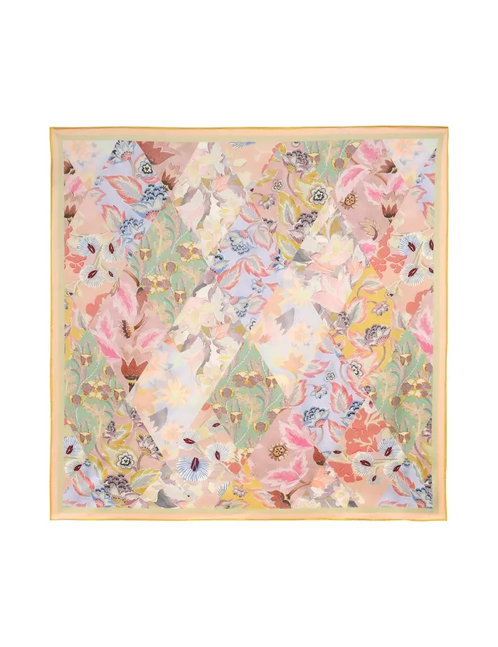 Women Zimmermann Scarves Printed Silk Square 70 Multi Floral Diamond
