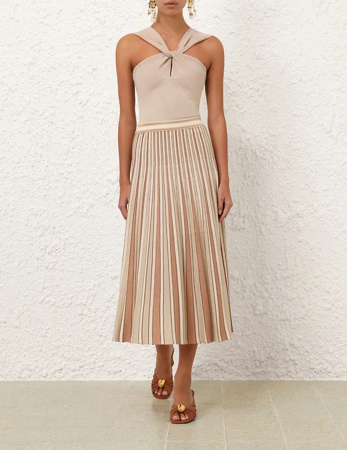 Women Zimmermann Skirts Crush Metallic Stripe Skirt Multi