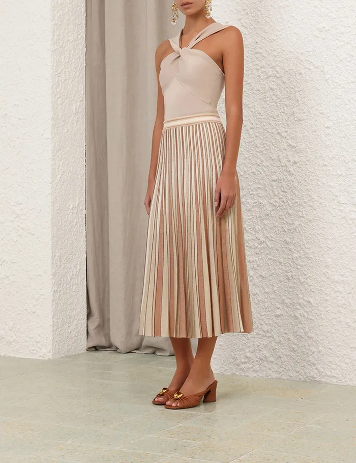 Women Zimmermann Skirts Crush Metallic Stripe Skirt Multi