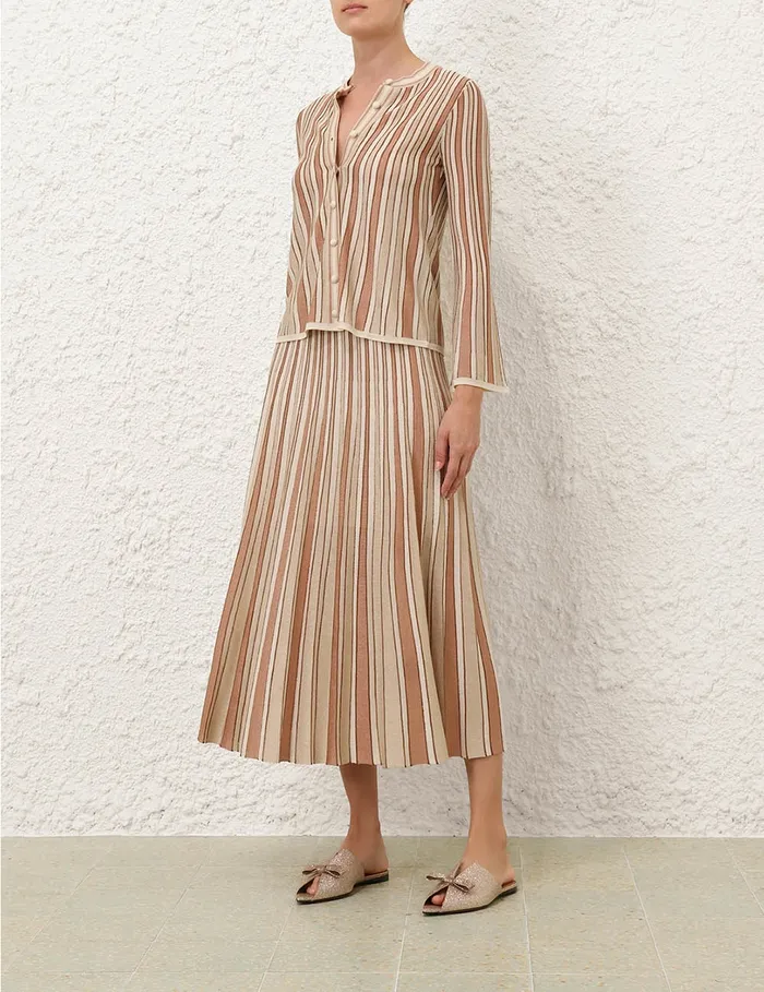 Women Zimmermann Skirts Crush Metallic Stripe Skirt Multi