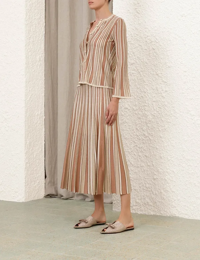 Women Zimmermann Skirts Crush Metallic Stripe Skirt Multi