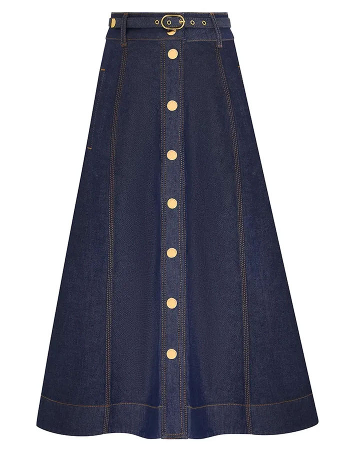 Women Zimmermann Skirts Illustration A Line Skirt Ink